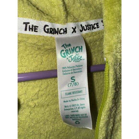 The Grinch One Piece Pajamas Union Suit Size 7-8 Girls Christmas Costume Kid - Picture 5 of 5